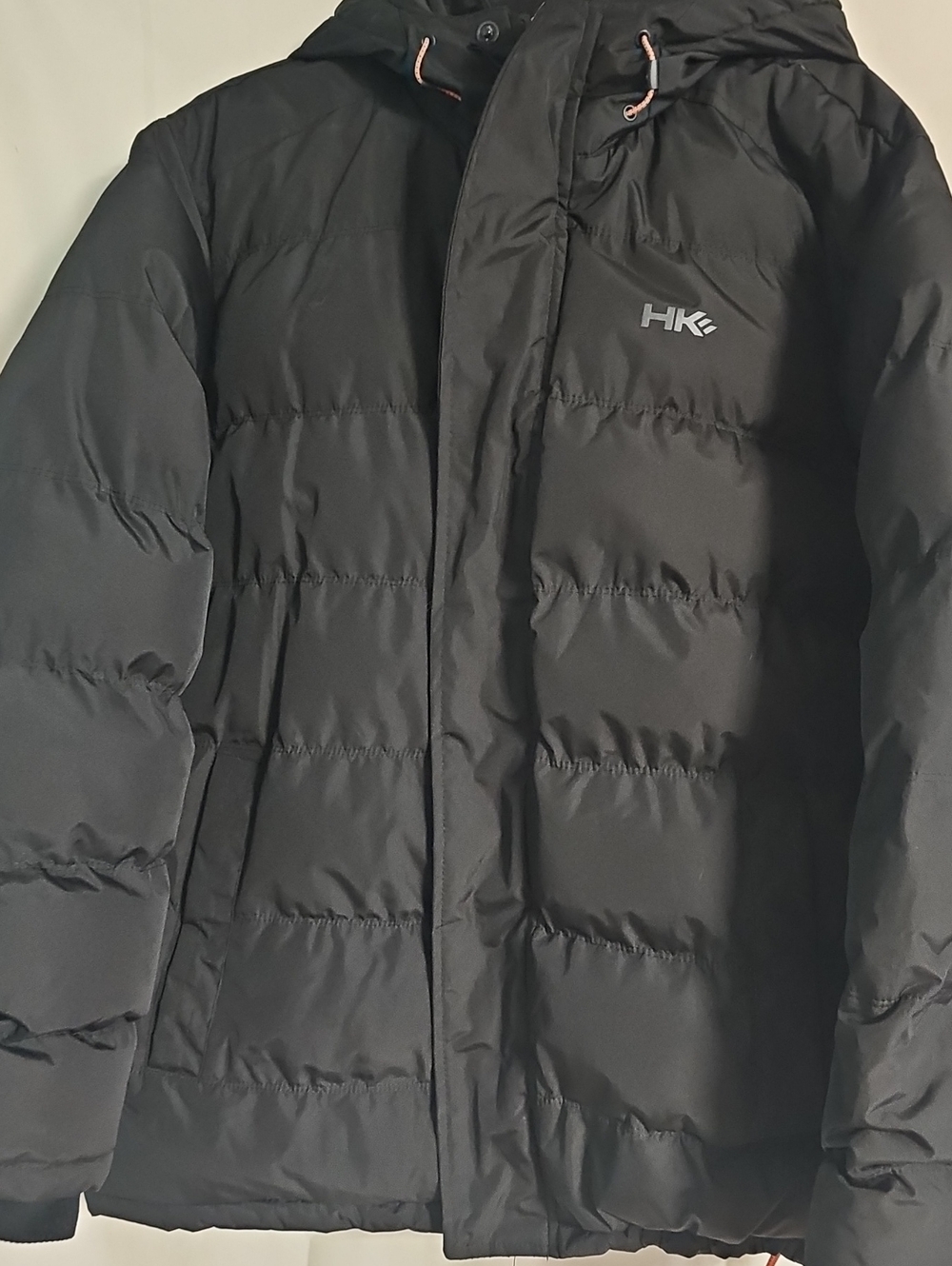 Hawke & Co Black Hooded Puffer Jacket with Subtle Logo - Picture 3 of 9